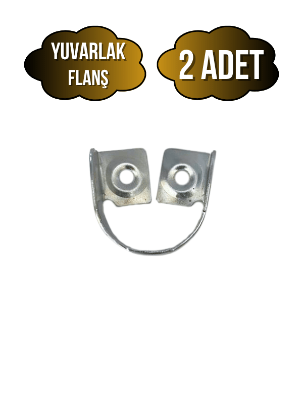 Yuvarlak Metal Askı Borusu Flanşı Dolap ve Mobilya Boru Flanşı(METAL)(BORU ÇAPI:25MM)