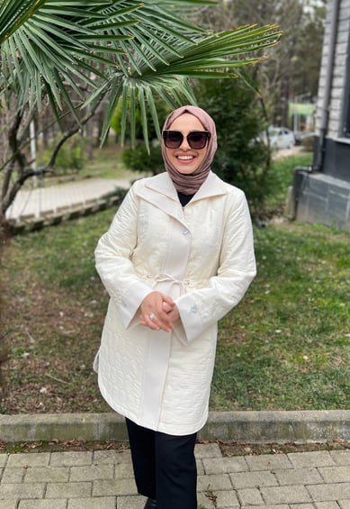 Jakarlı Ceket | EKRU