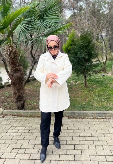Jakarlı Ceket | EKRU
