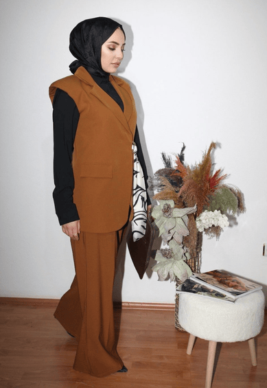 Yelekli Takım Elbise |  BROWN