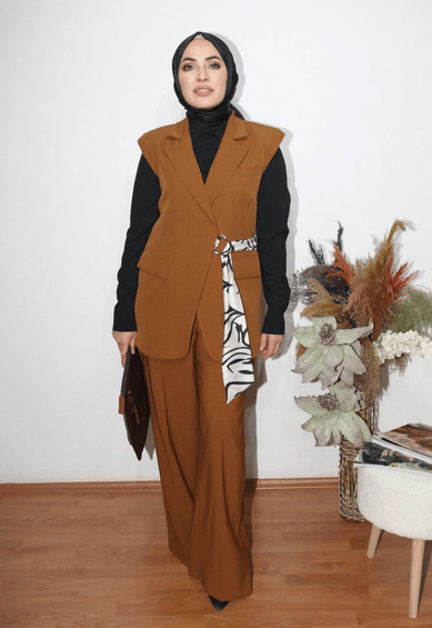 Yelekli Takım Elbise |  BROWN