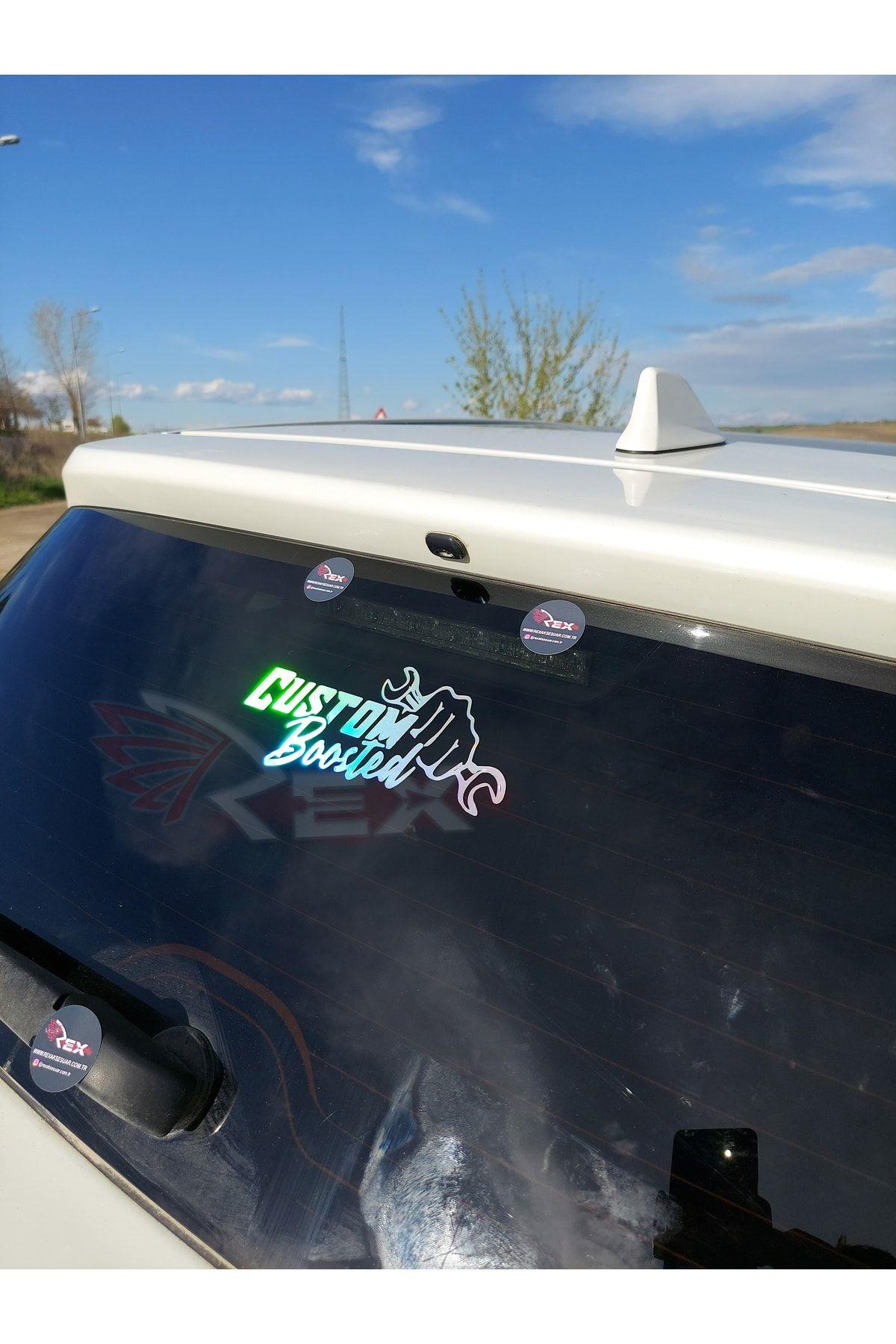 Custom Boosted Hologram Oto Sticker Araba Hologram Sticker Oto Cam Yazı Araba Cam Yazı Sticker
