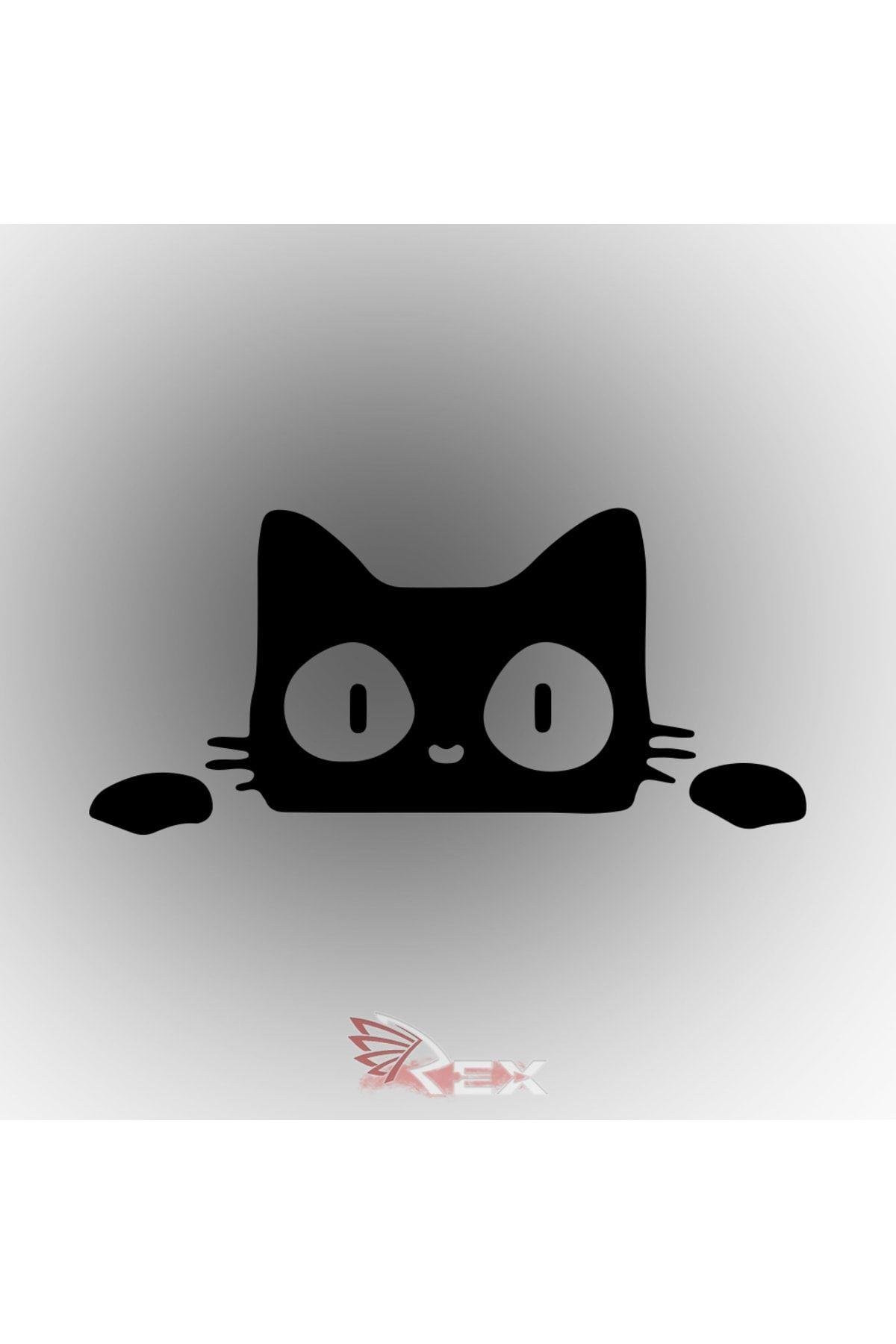 Kedi Bagajdan Bakan Kedi Sticker Araba Oto Cam Sticker 25x11cm