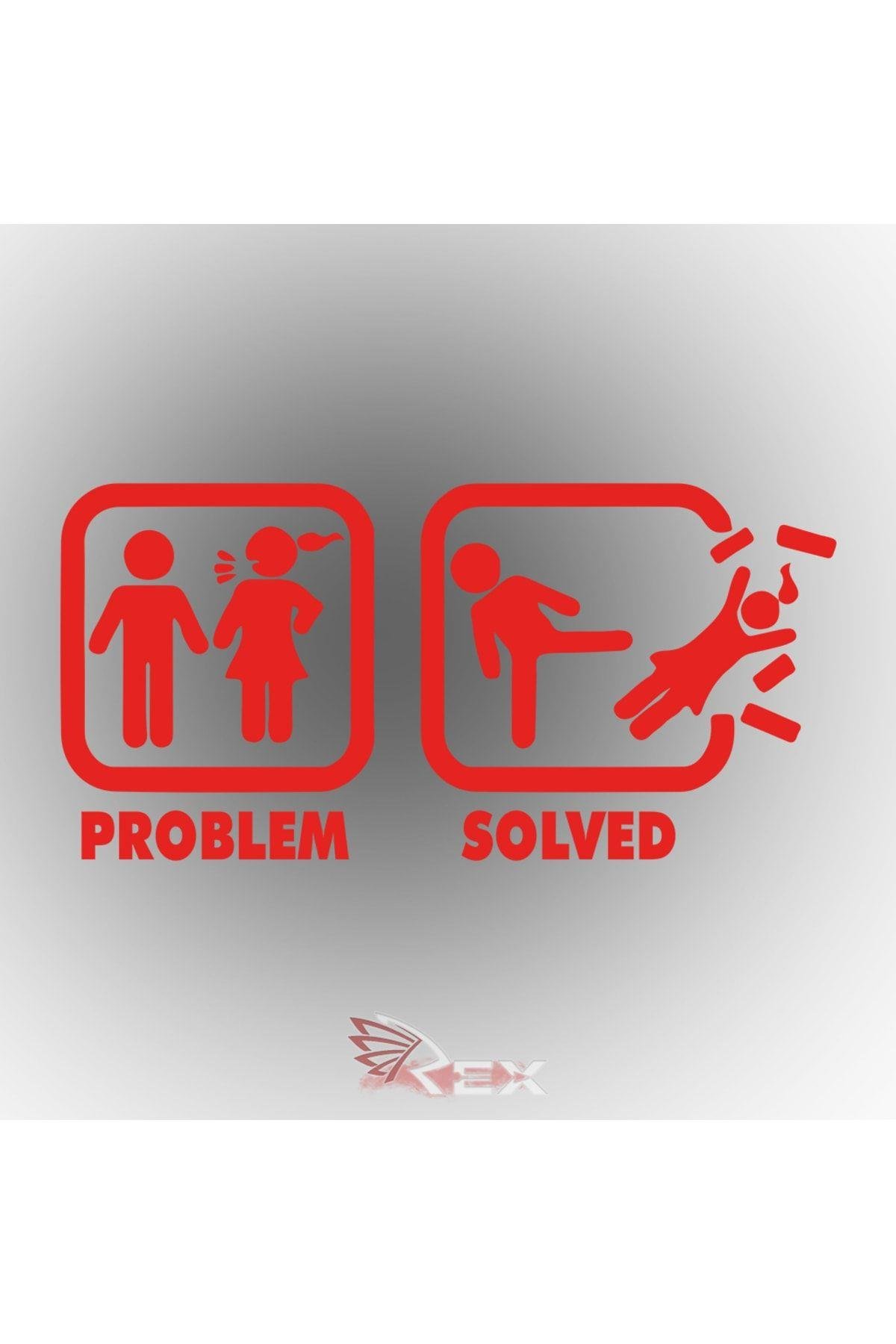 Problem & Solved Sticker Araba Oto Cam Sticker 25x13cm