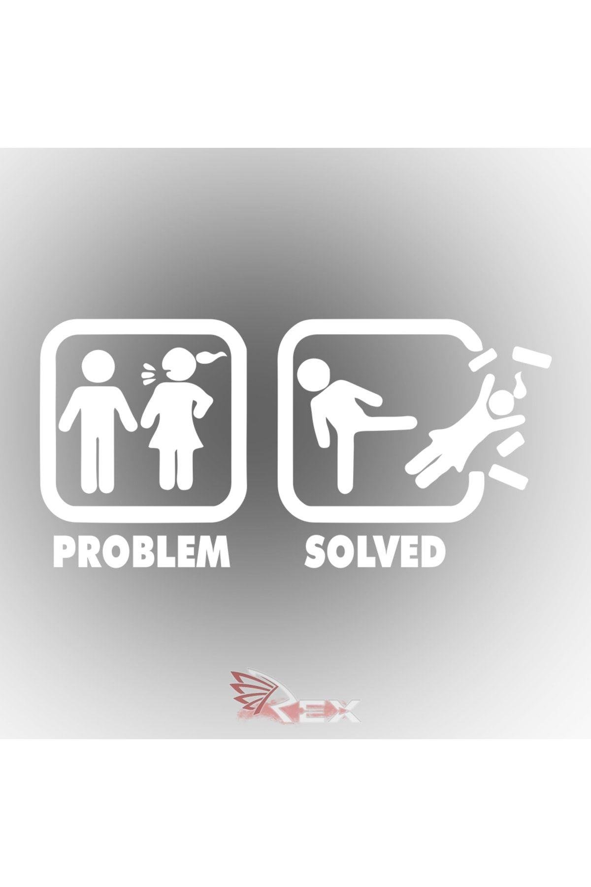 Problem & Solved Sticker Araba Oto Cam Sticker 25x13cm