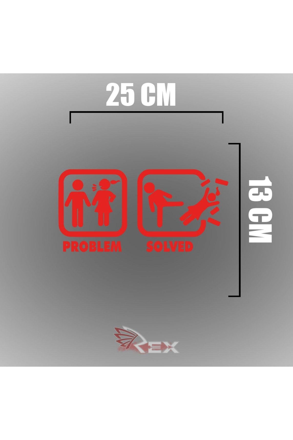 Problem & Solved Sticker Araba Oto Cam Sticker 25x13cm