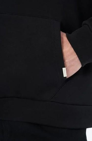 %100 Pamuk Premium Seri Siyah Oversize Kapüşonlu Sweatshirt - Kanguru Cepli Hoodie