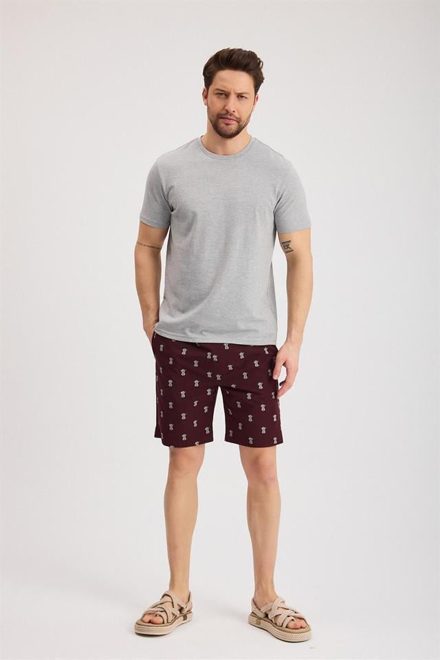 %100 Pamuklu Bisiklet Yaka Erkek Slim Fit Basic T-Shirt