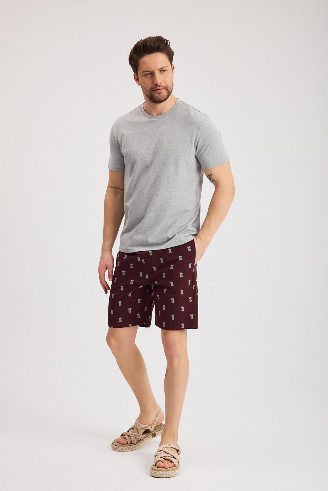 %100 Pamuklu Bisiklet Yaka Erkek Slim Fit Basic T-Shirt