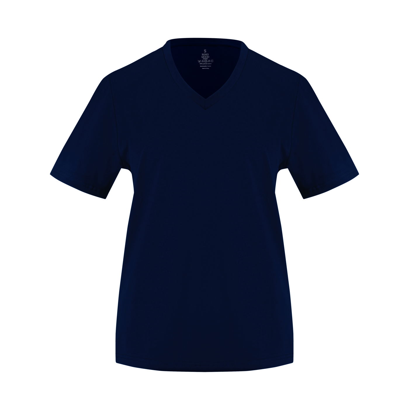 %100 Pamuklu V Yaka Slim Fit Basic Kadın T-Shirt