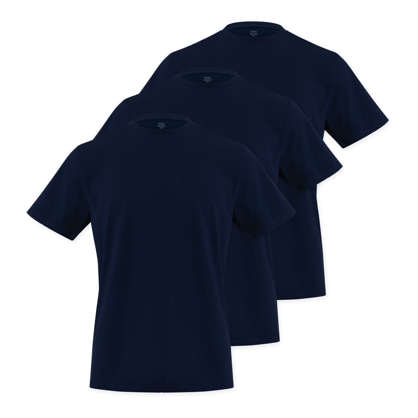 3'Lü Bisiklet Yaka Erkek Slim Fit Basic T-Shirt %100 Pamuk
