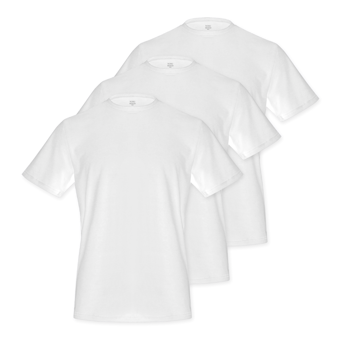 3'Lü Bisiklet Yaka Erkek Slim Fit Basic T-Shirt %100 Pamuk