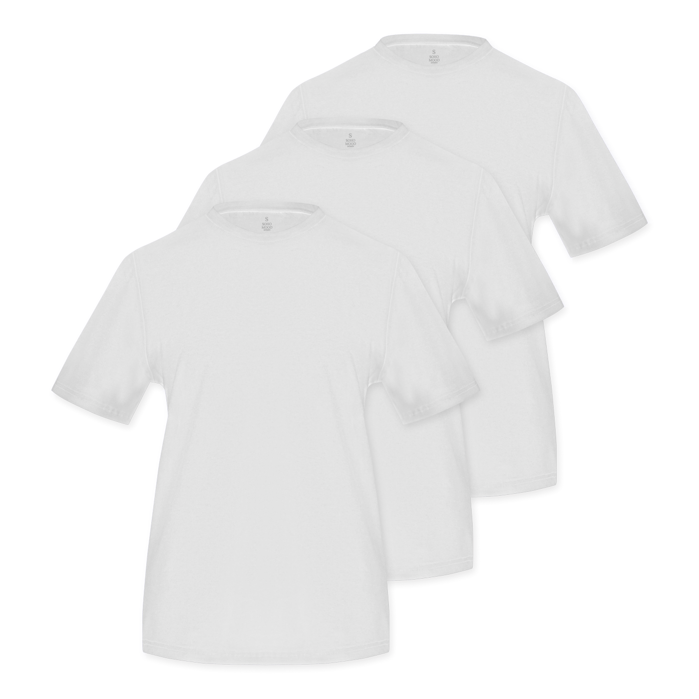 (3'Lü Paket) %100 Pamuklu Bisiklet Yaka Slim Fit Basic Kadın T-Shirt
