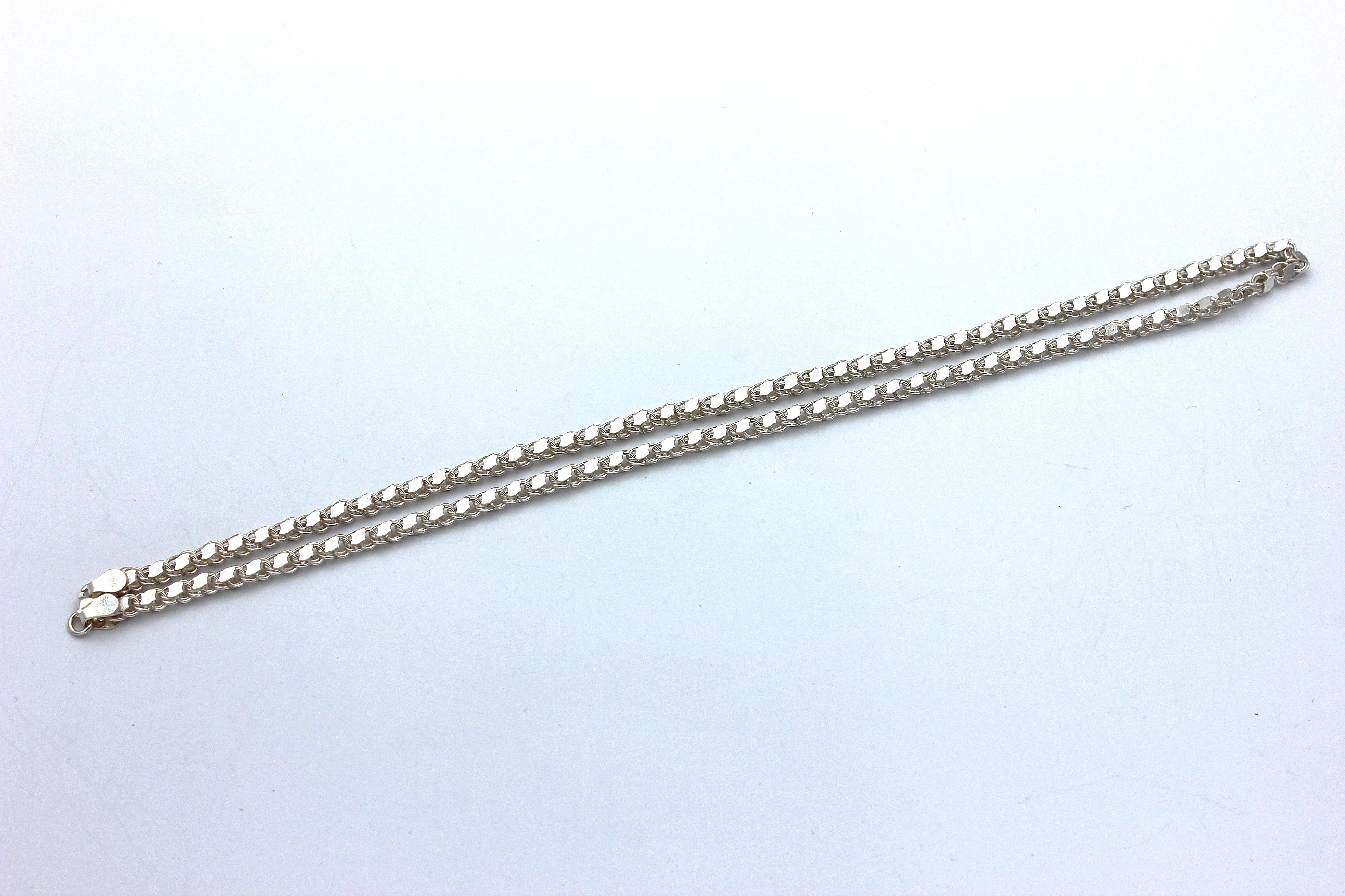 925 Ayar Gümüş El İşçiliği Sıfır No Ceylan Ayağı Kolye - 53 cm 24.95 gr