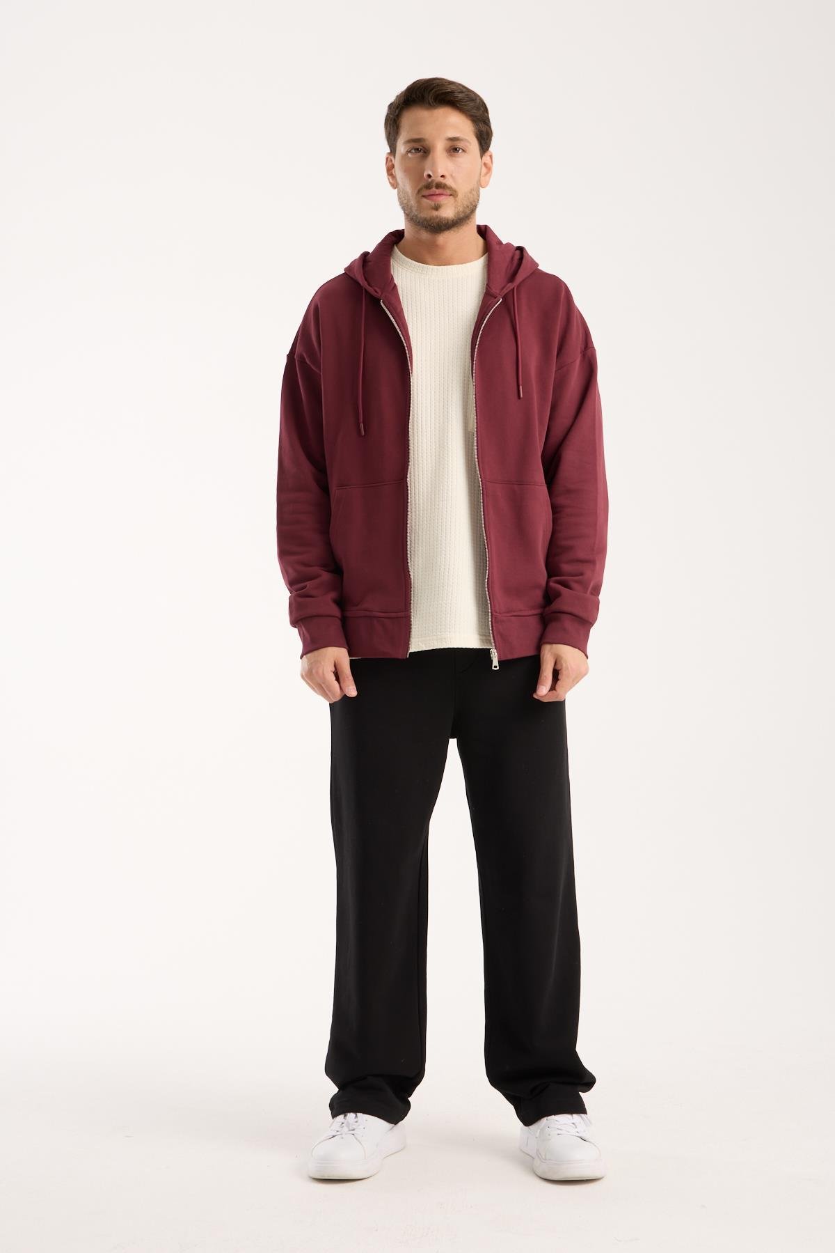 Erkek %100 Pamuk Kapüşonlu Sweatshirt & Eşofman Altı Kombin