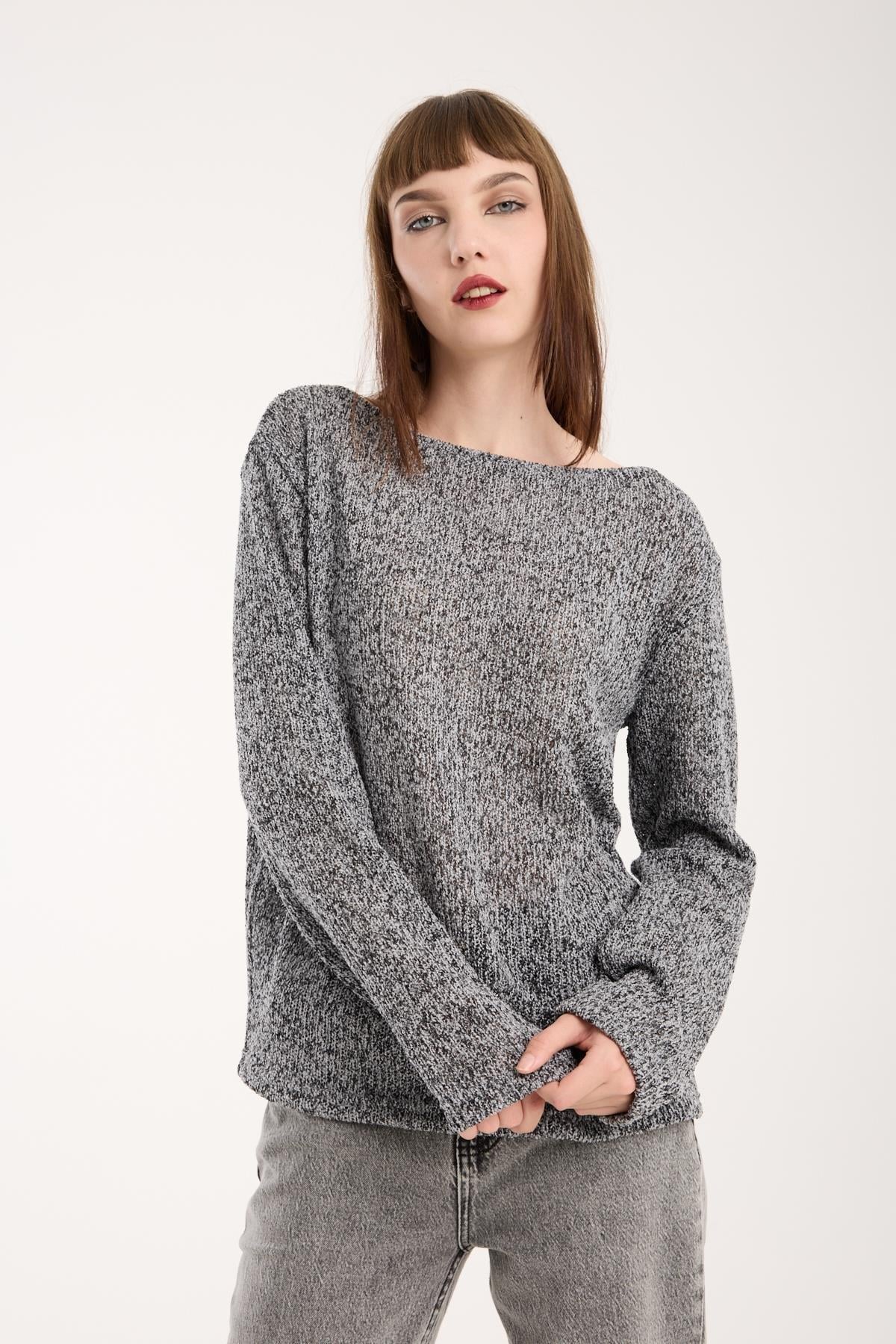 Kadın %100 Pamuk Triko Örgü Örme Kumaş Sweatshirt
