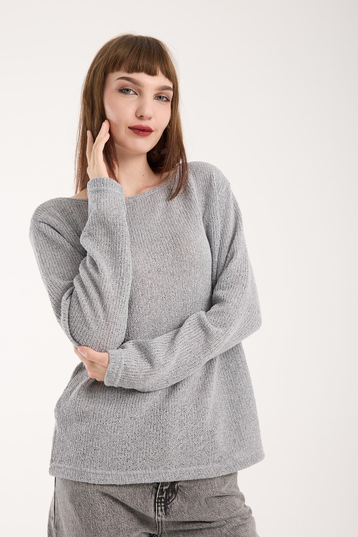 Kadın %100 Pamuk Triko Örgü Örme Kumaş Sweatshirt