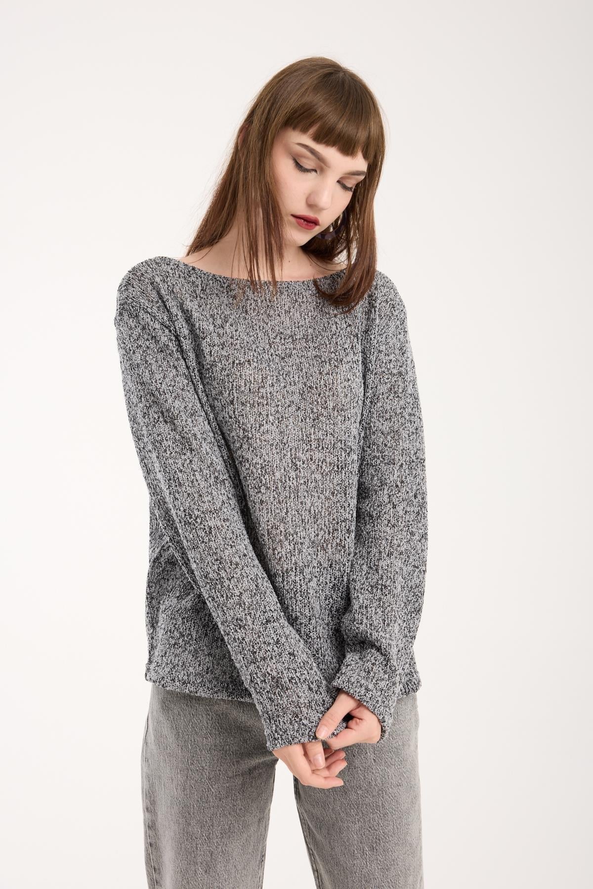 Kadın %100 Pamuk Triko Örgü Örme Kumaş Sweatshirt