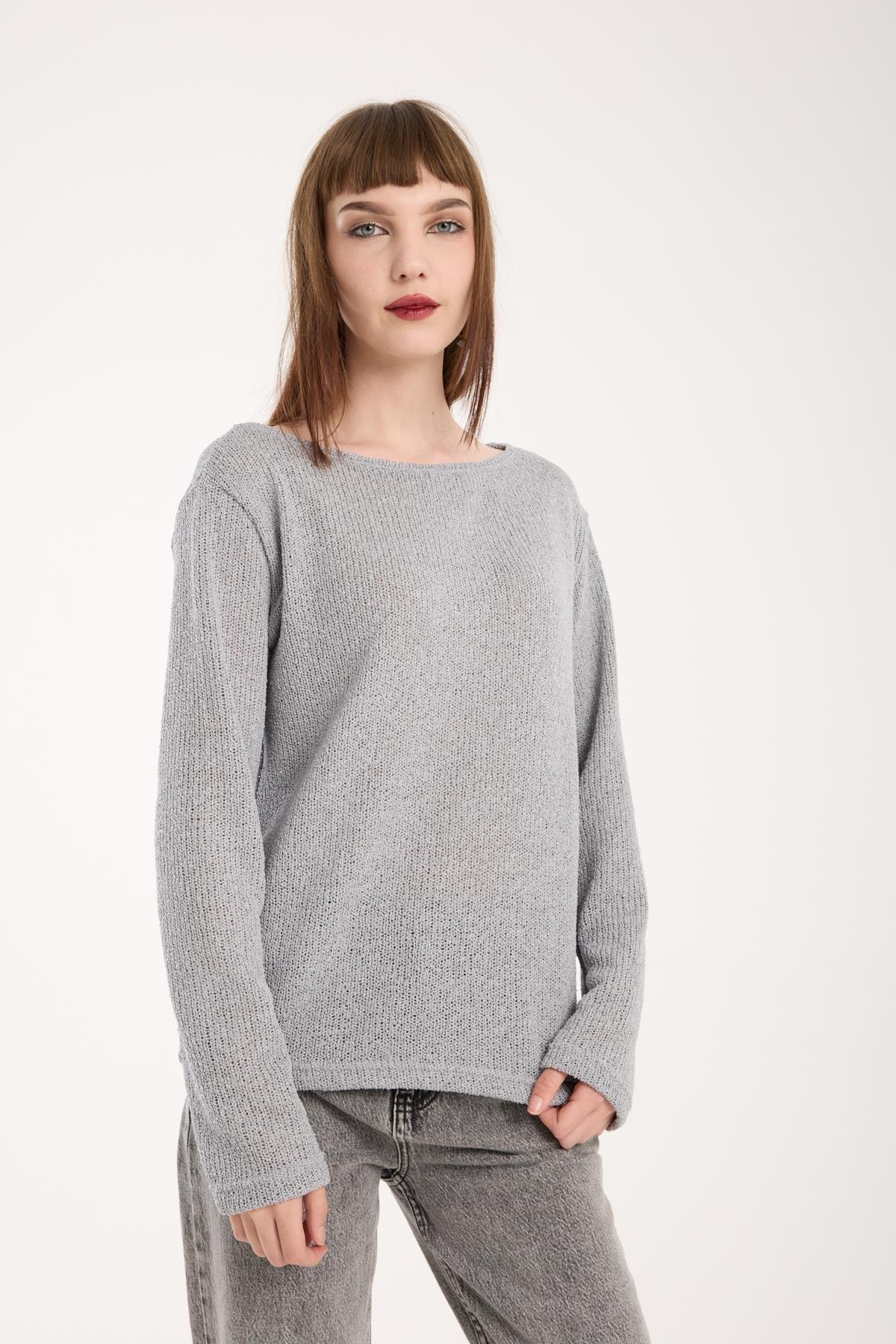 Kadın %100 Pamuk Triko Örgü Örme Kumaş Sweatshirt