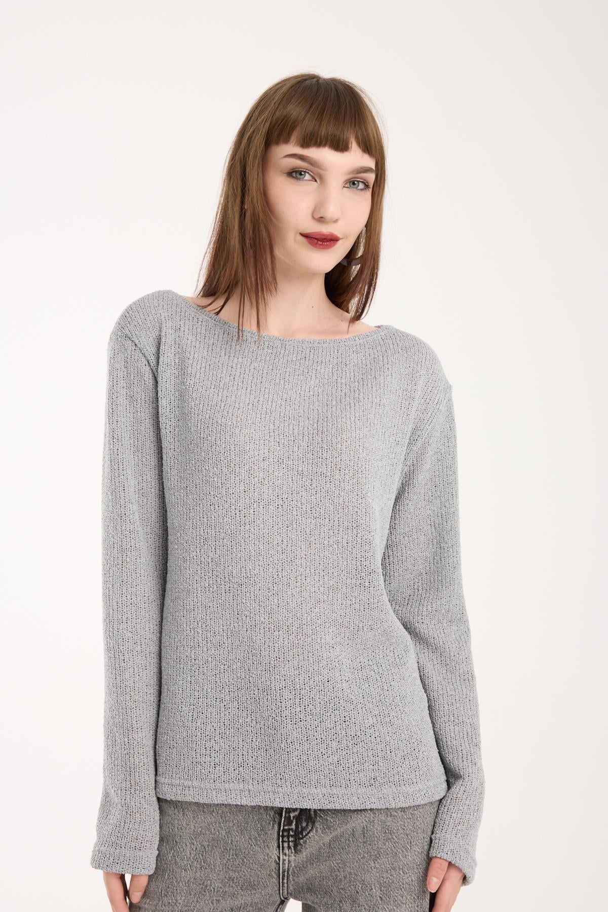 Kadın %100 Pamuk Triko Örgü Örme Kumaş Sweatshirt