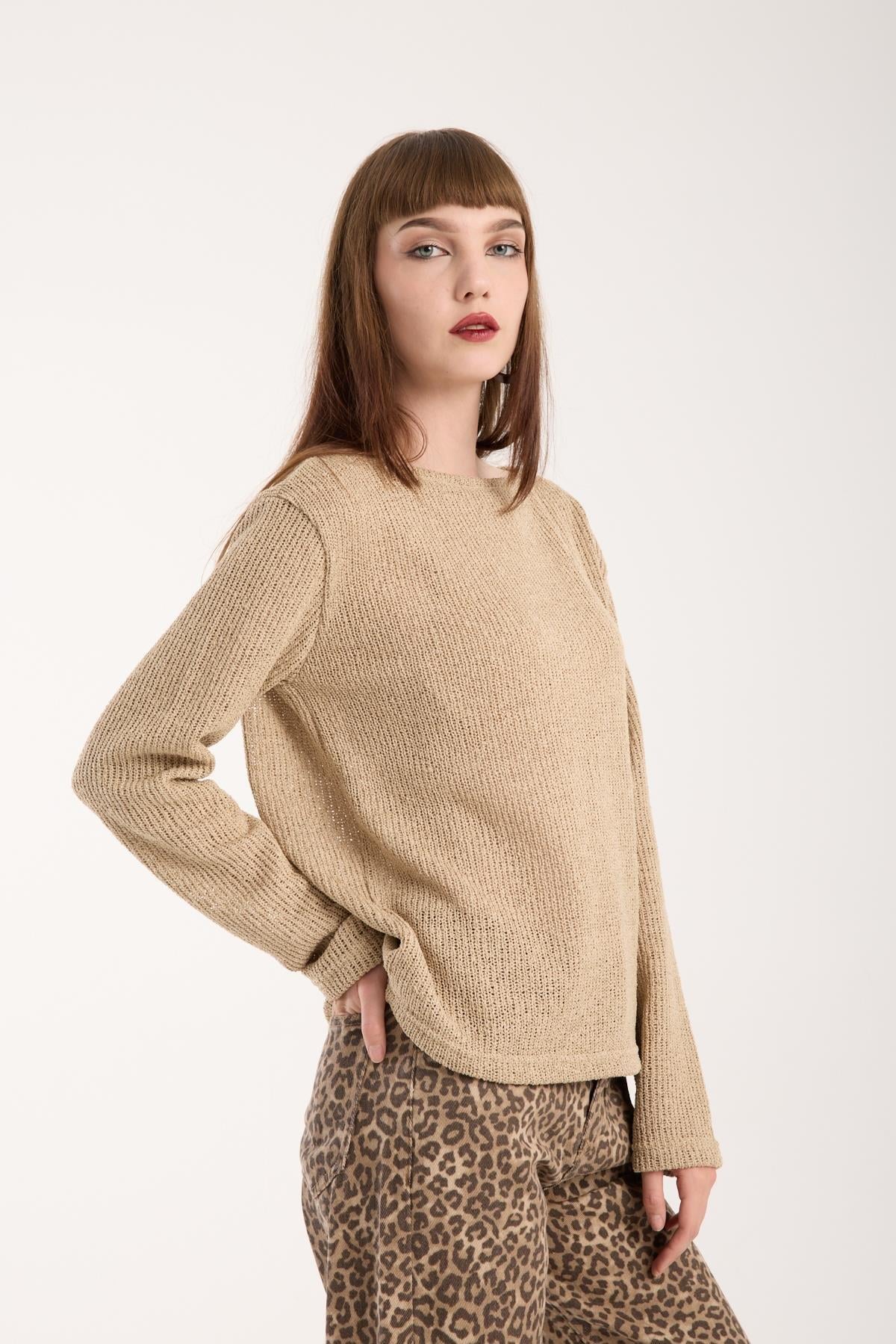 Kadın %100 Pamuk Triko Örgü Örme Kumaş Sweatshirt