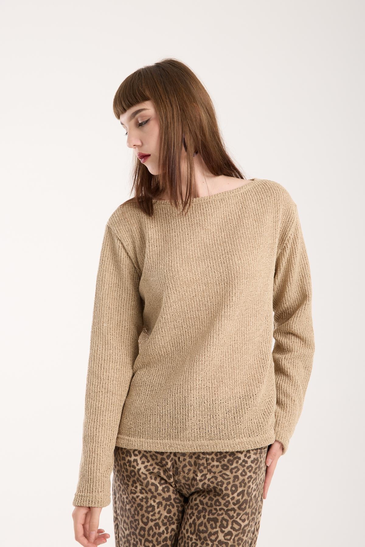 Kadın %100 Pamuk Triko Örgü Örme Kumaş Sweatshirt