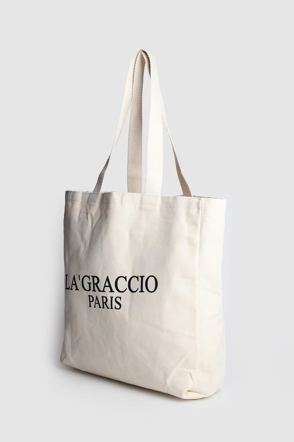 La'Graccio Paris Kadın Desenli Bez Çanta