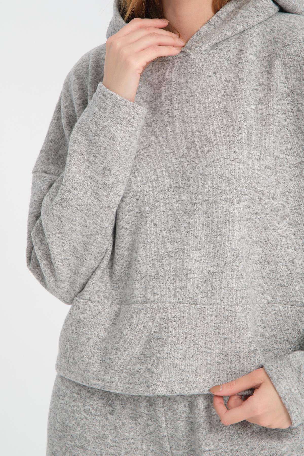 Selanik Kumaş Kapüşonlu Sweatshirt