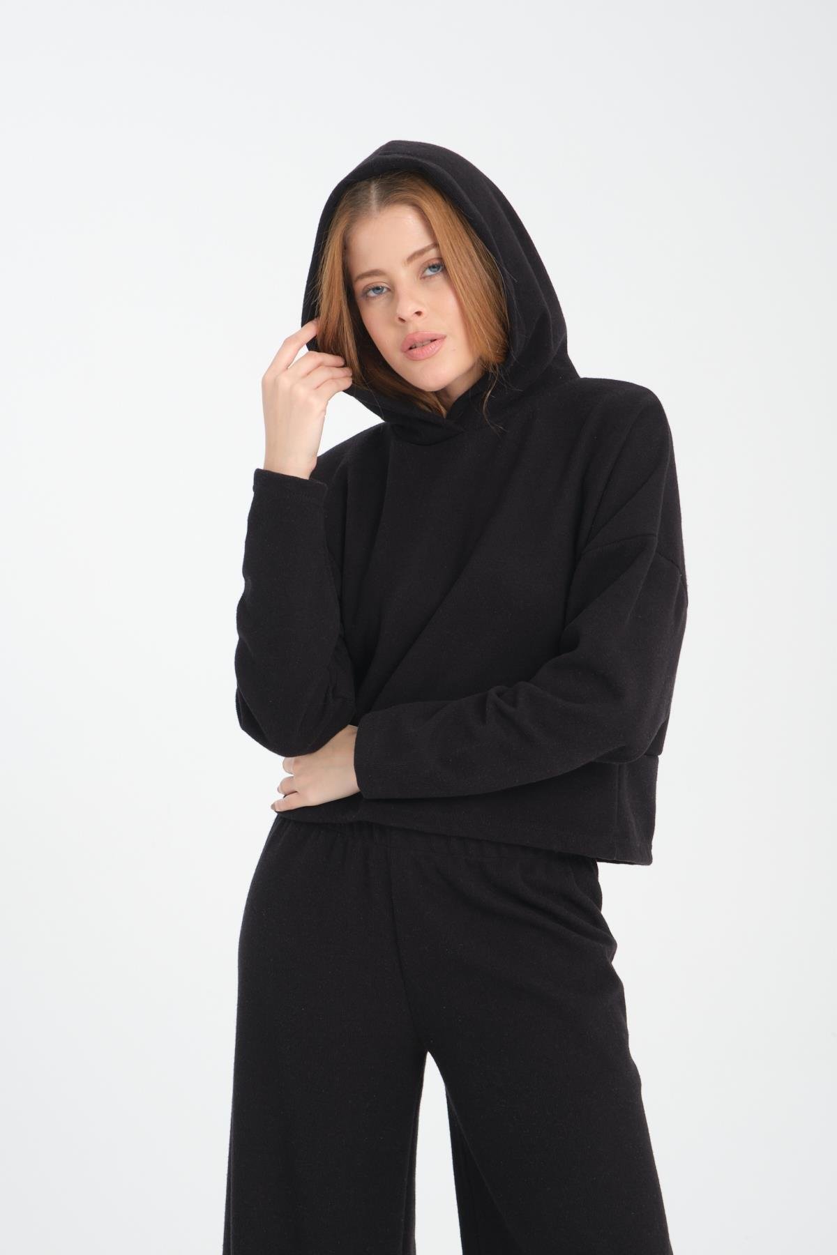Selanik Kumaş Kapüşonlu Sweatshirt