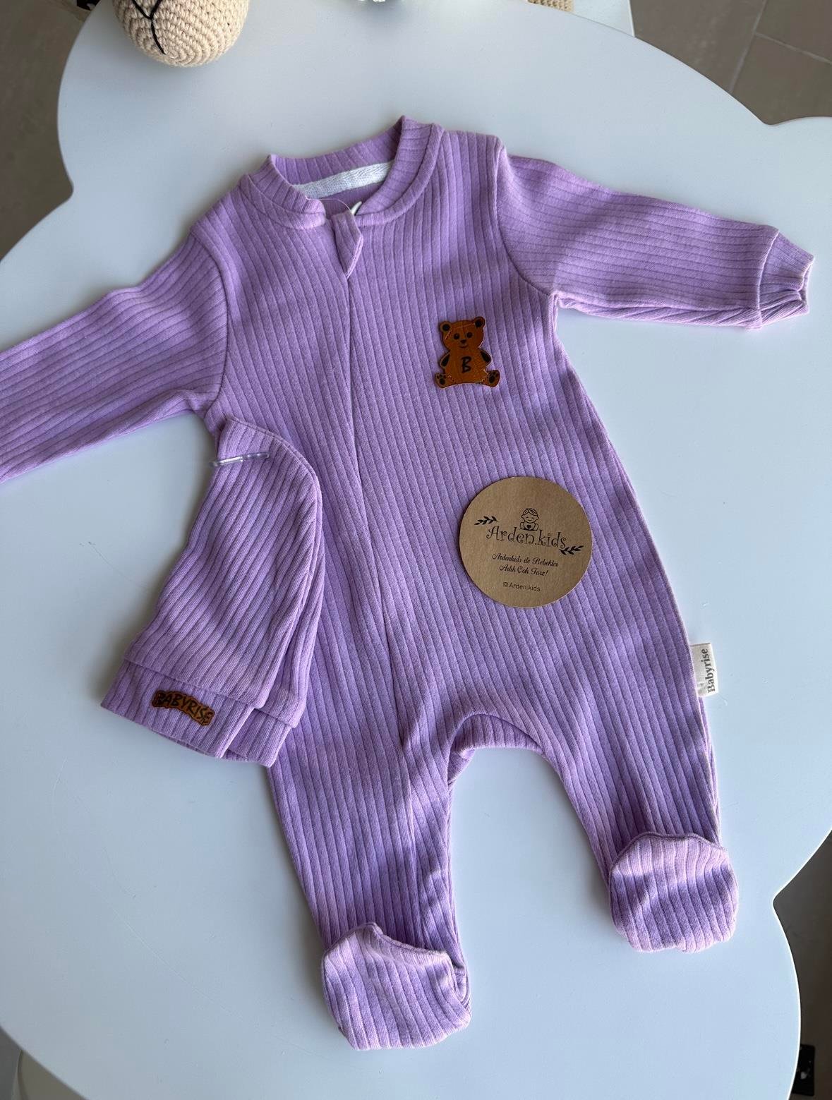 0-18 Ay Lila Şapkalı Baby Tulum