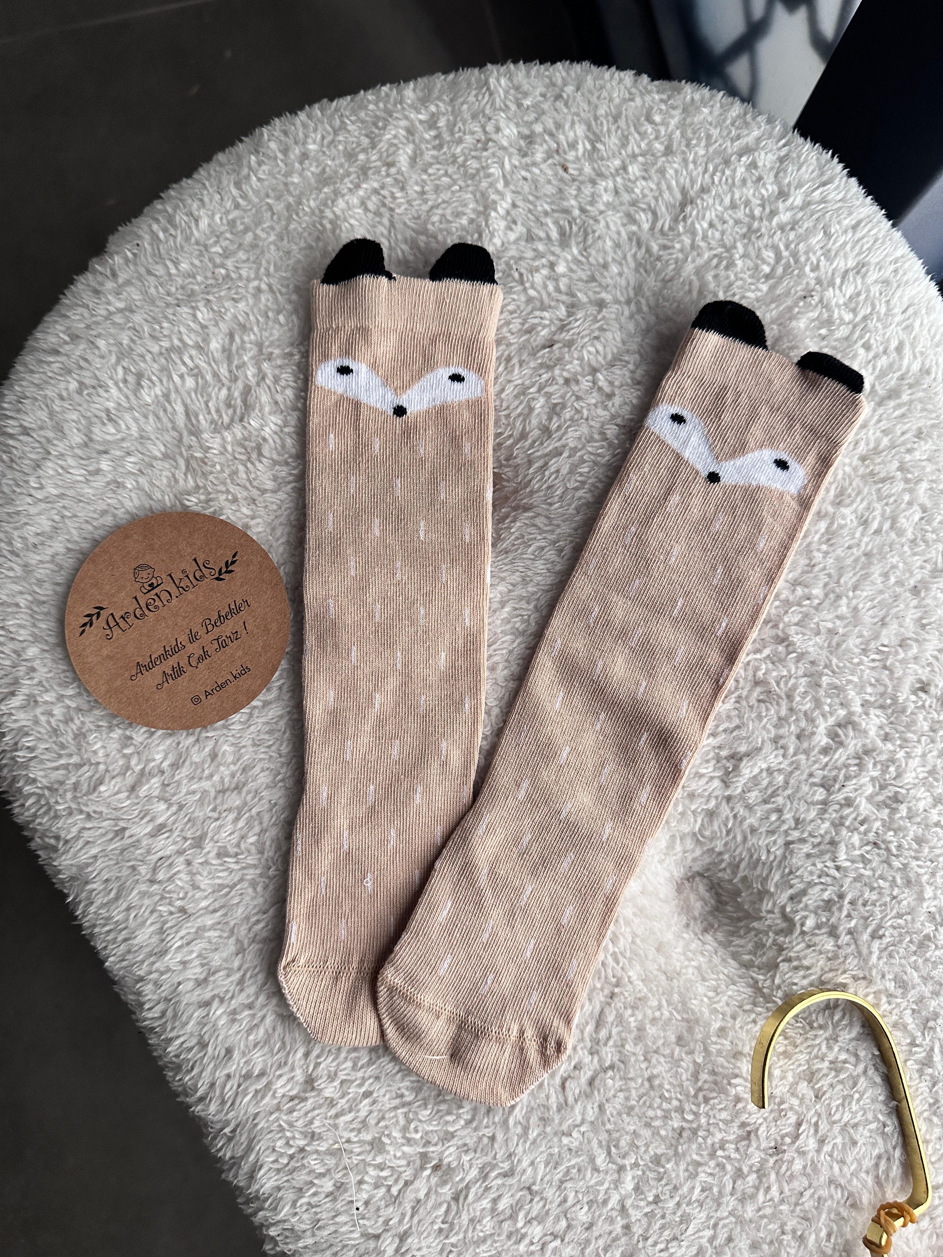 0-3 Yaş Vizon Tilki Diz Altı Çorap