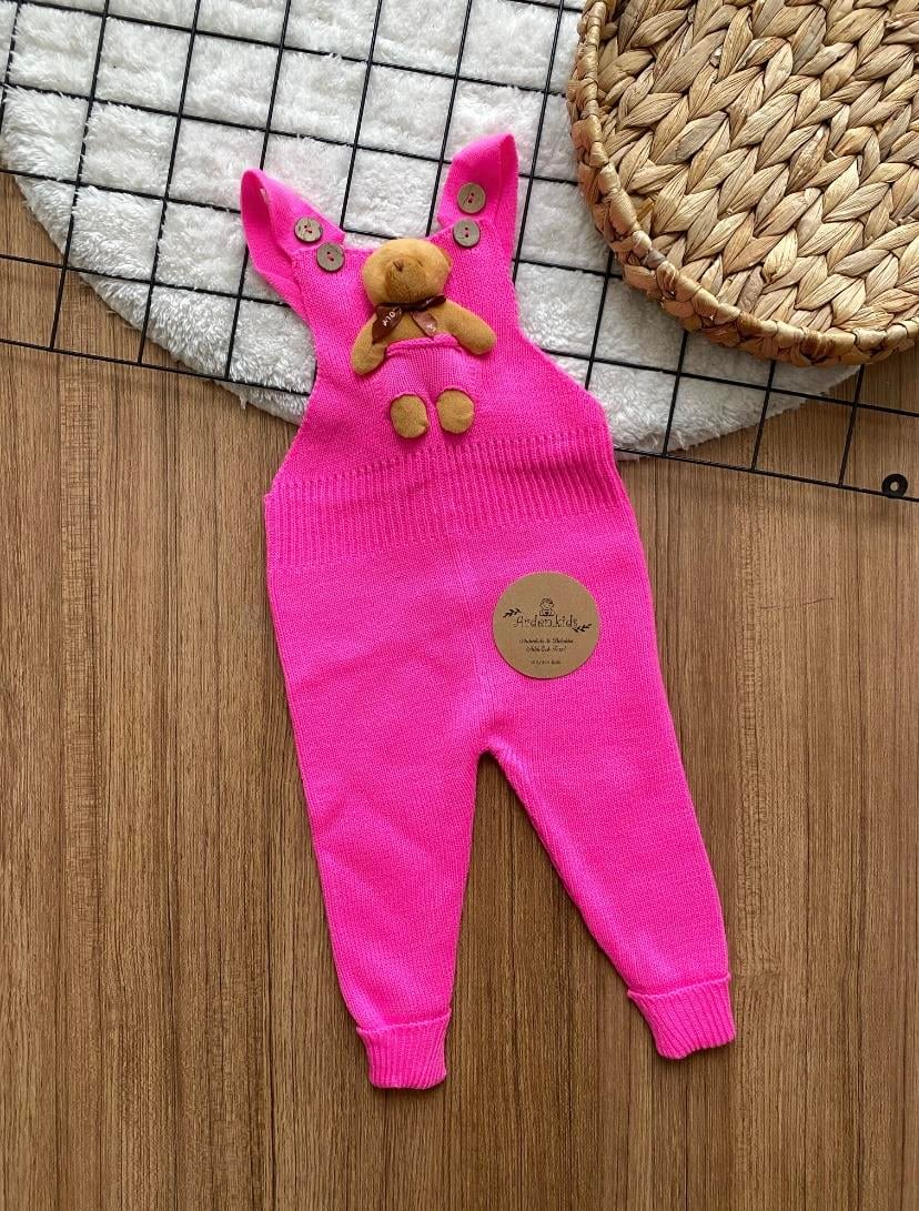 0-5 Yaş Fuşya Teddy Örme Salopet