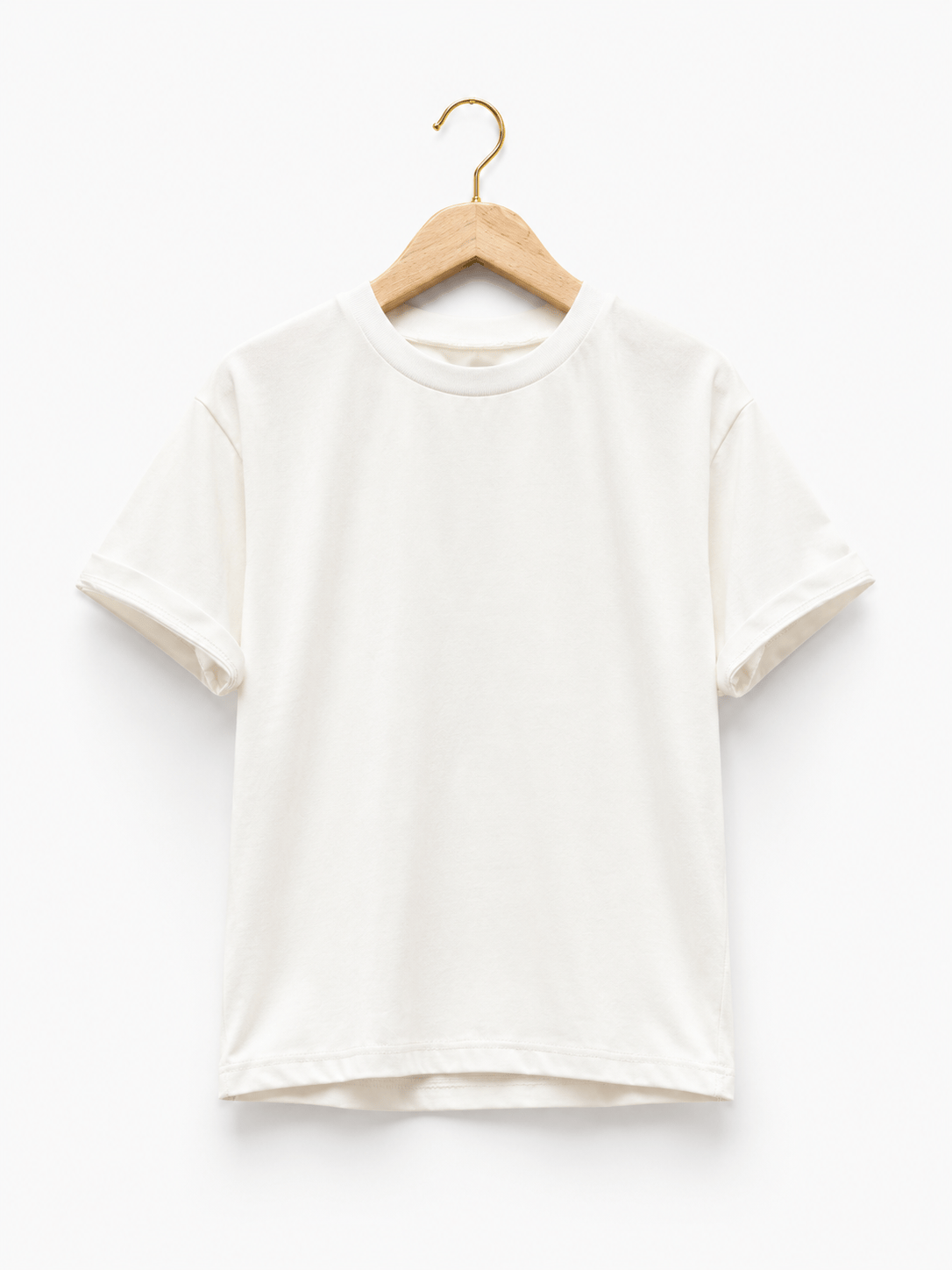 2-10 Yaş Ekru Oversize Basic Tişört