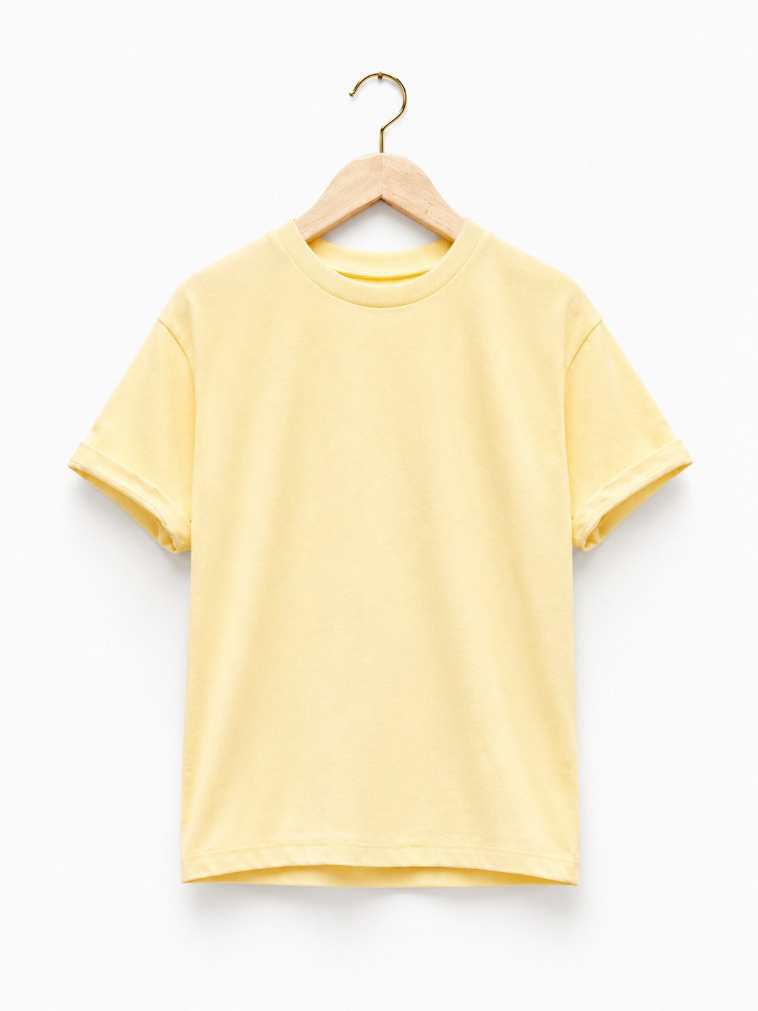 2-10 Yaş Soft Sarı Oversize Basic Tişört