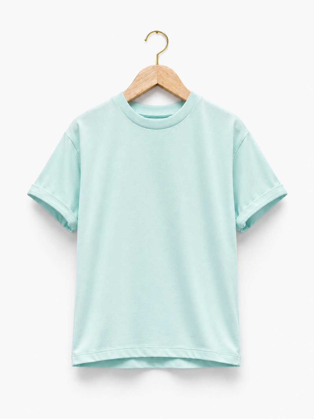 2-10 Yaş Turkuaz Oversize Basic Tişört