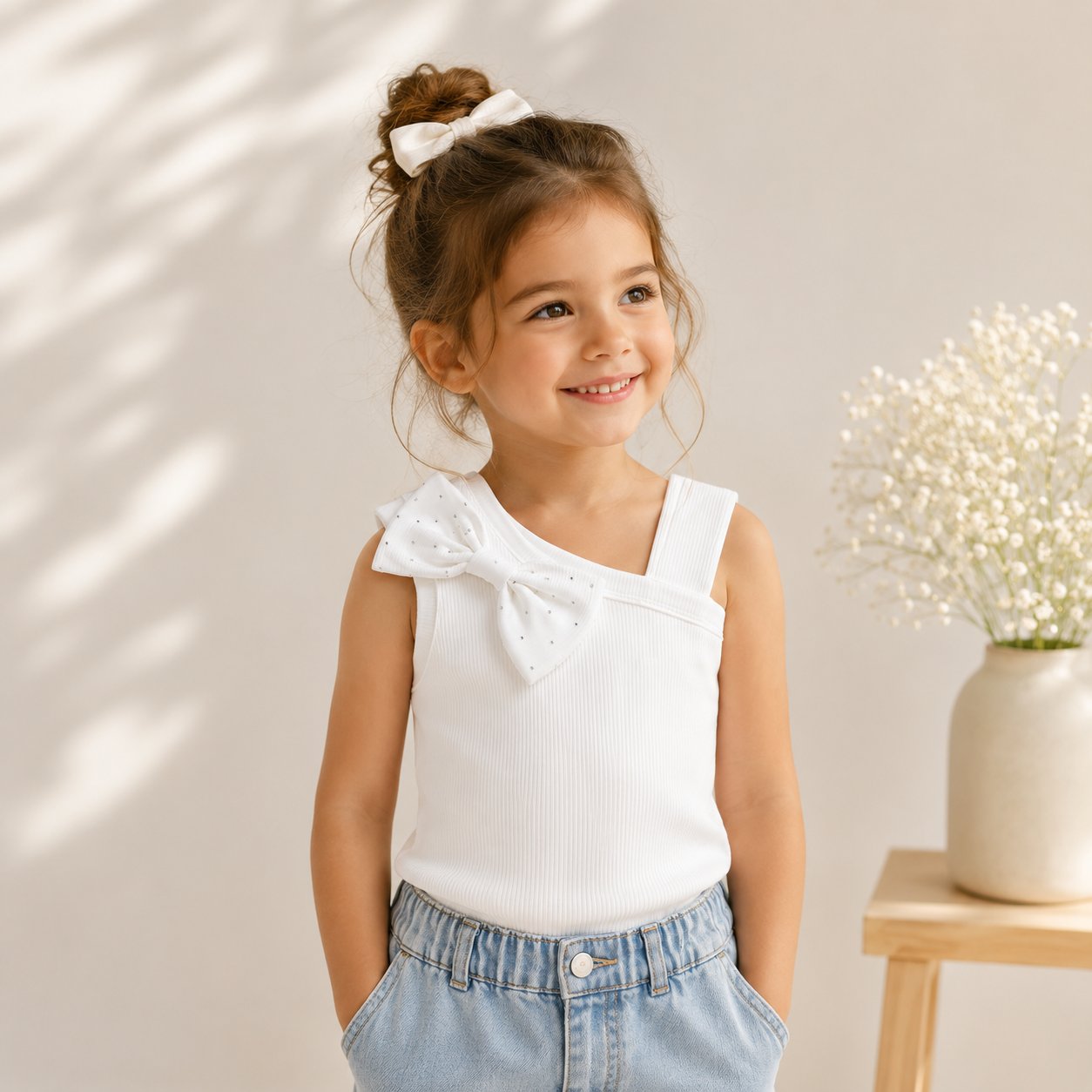 2-8 Yaş Ekru Fiyonk Detaylı Body