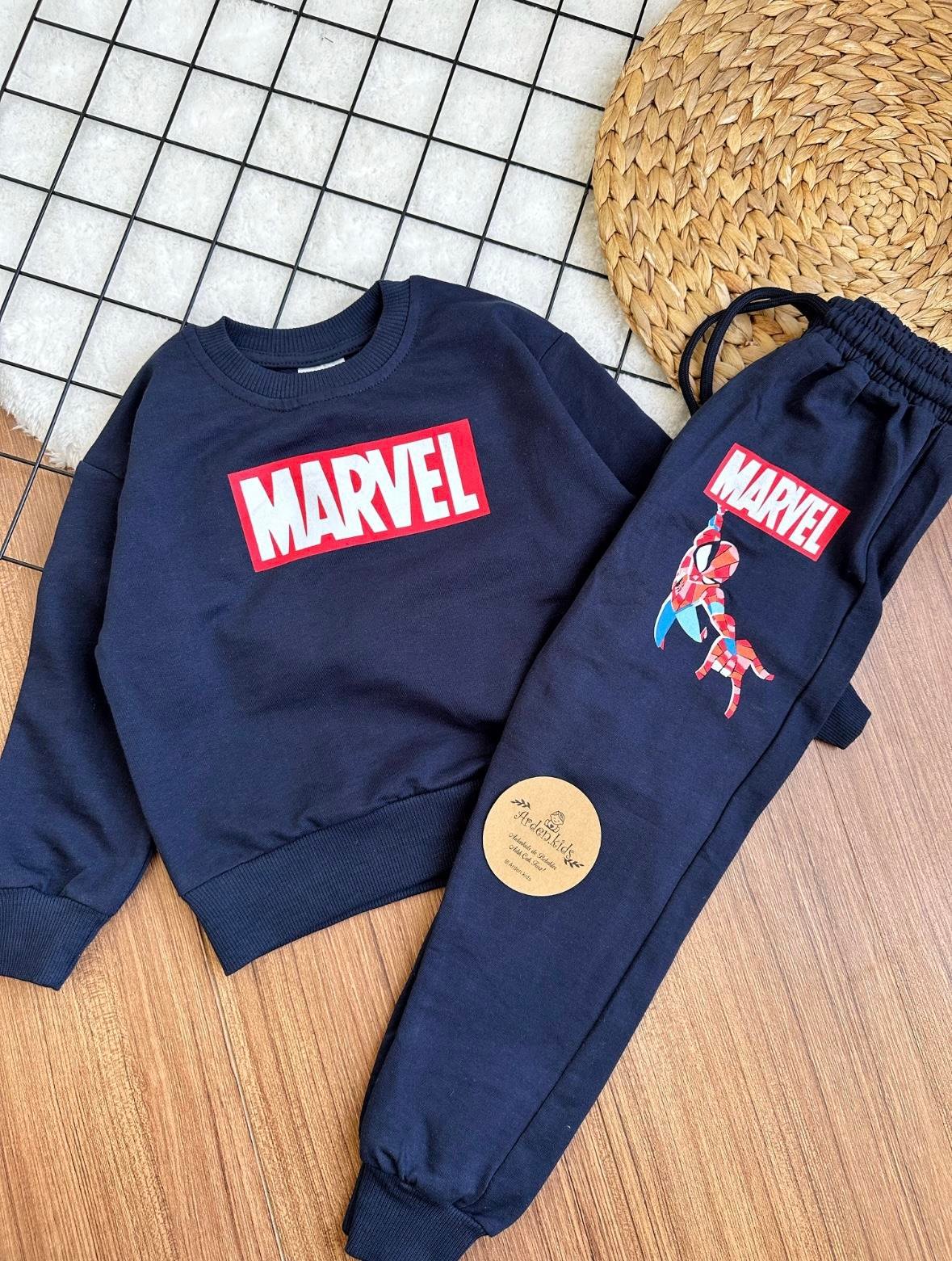 2-8 Yaş Lacivert Marvel Alt Üst Takım