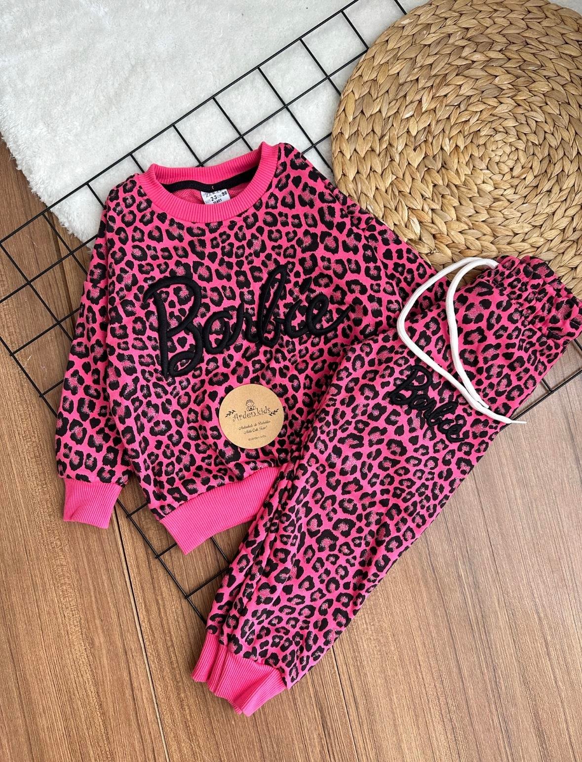 2-8 Yaş Simli Leopar Barbie Takım