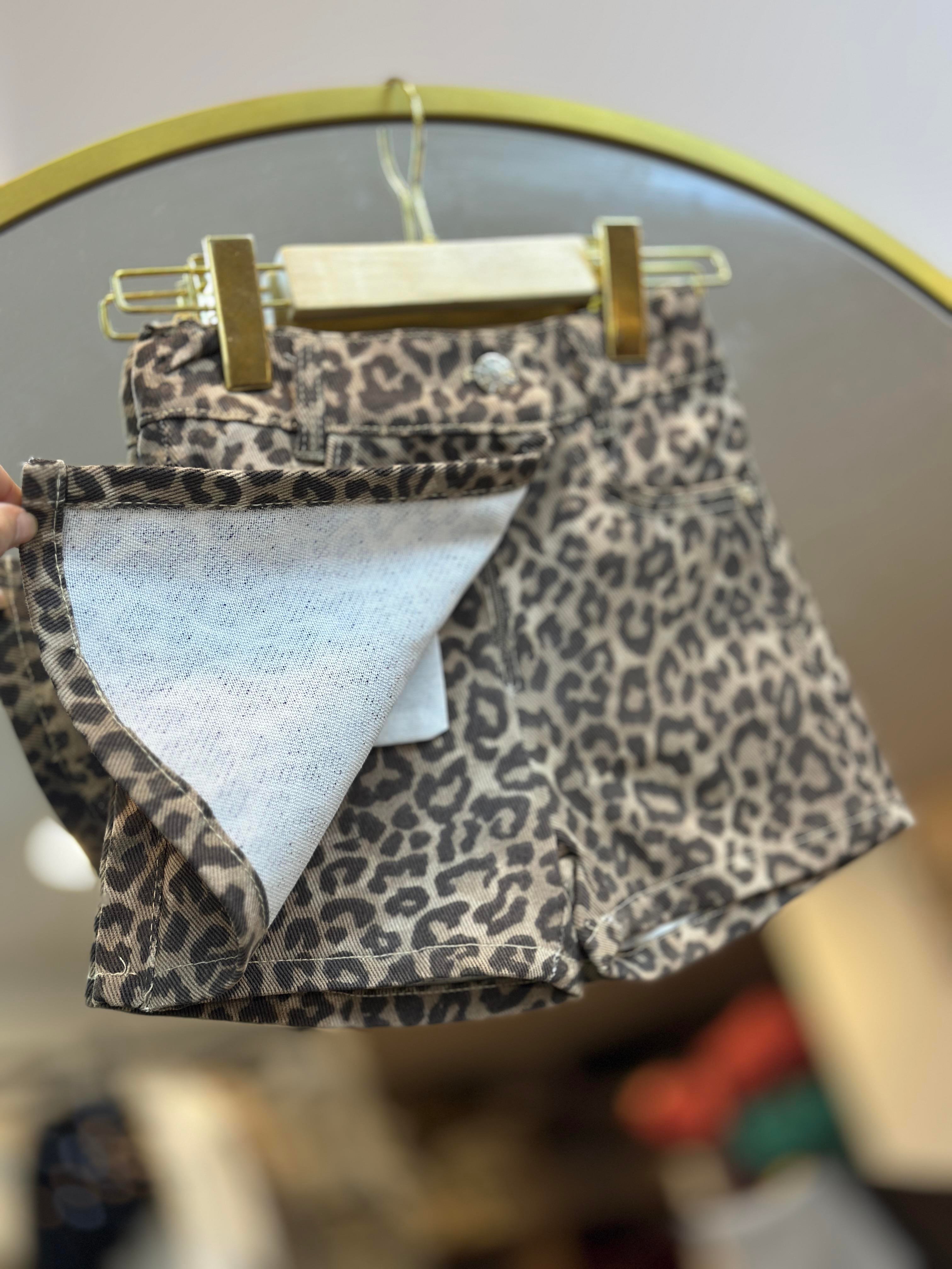 3-7 Yaş Leopar Şort Etek