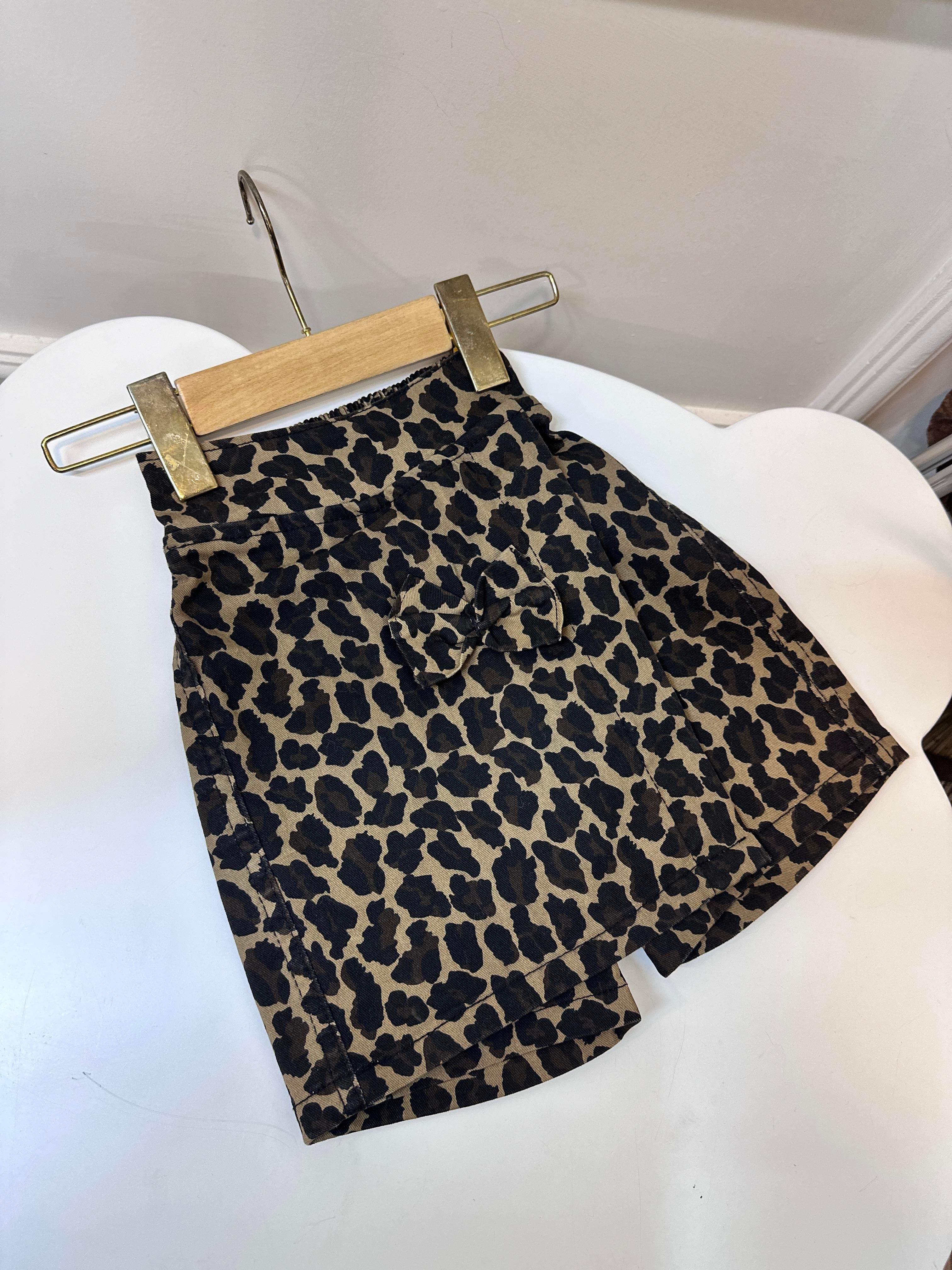 3-7  Yaş Leopar Şort Etek