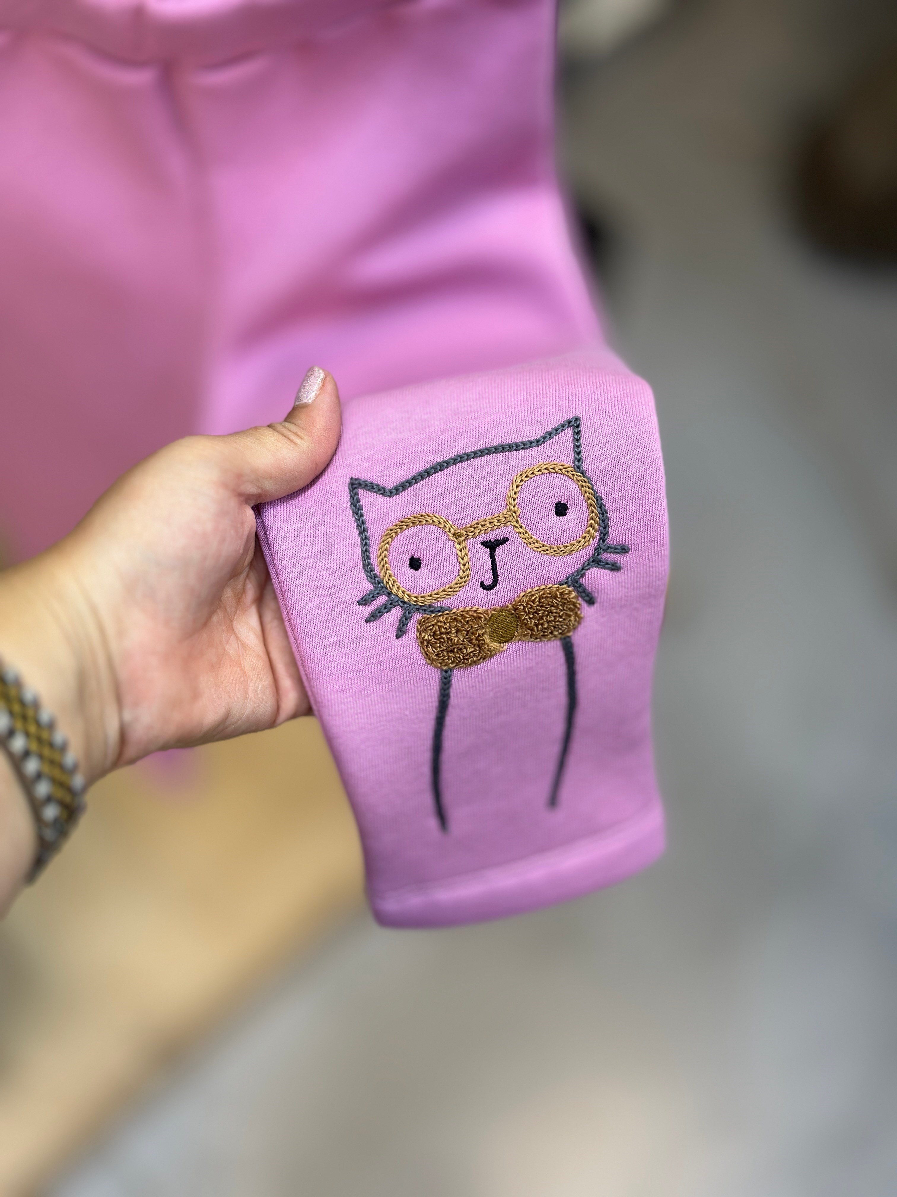 4-9 Yaş Şardonlu Pembe  Kedi Tayt