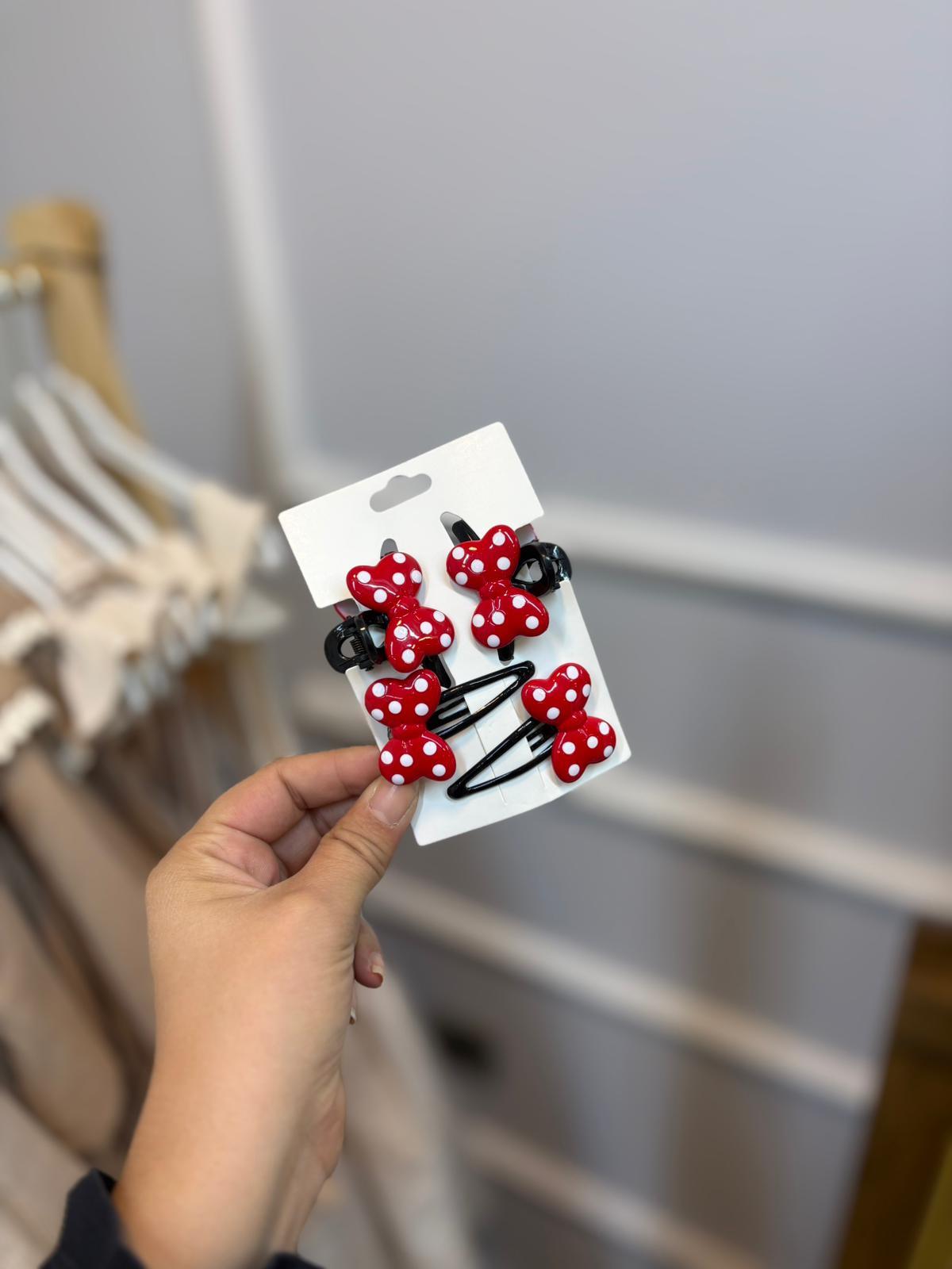 4'Lü Minnie Çıtçıt & Kıstırmalı Toka Set