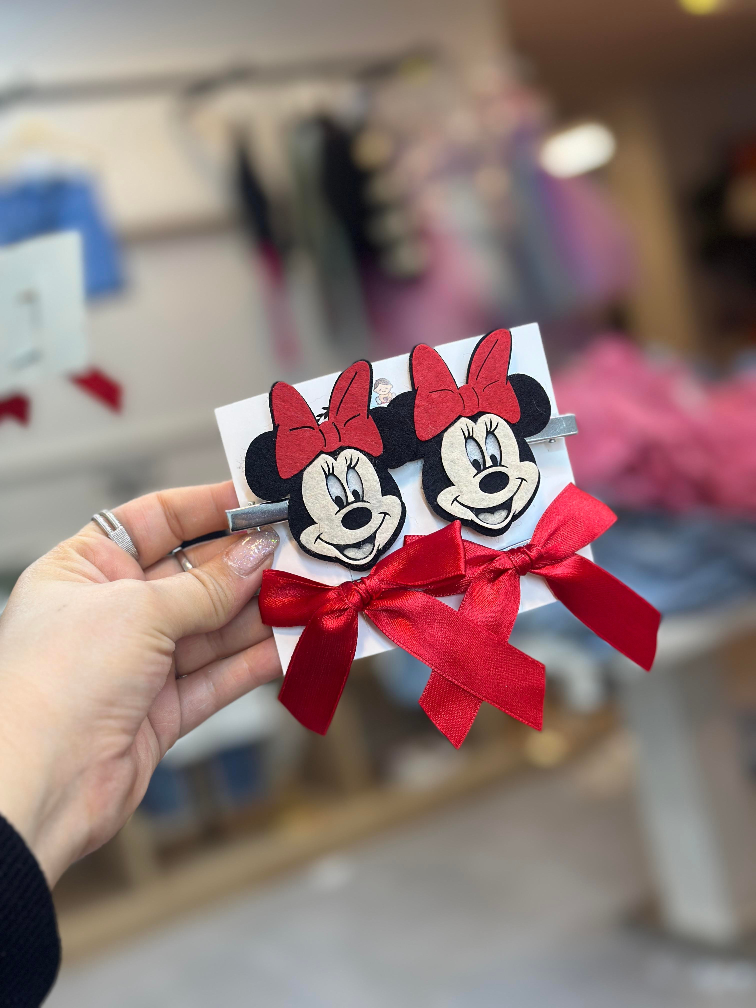 4'lü Minnie & Ribbon Klips Set