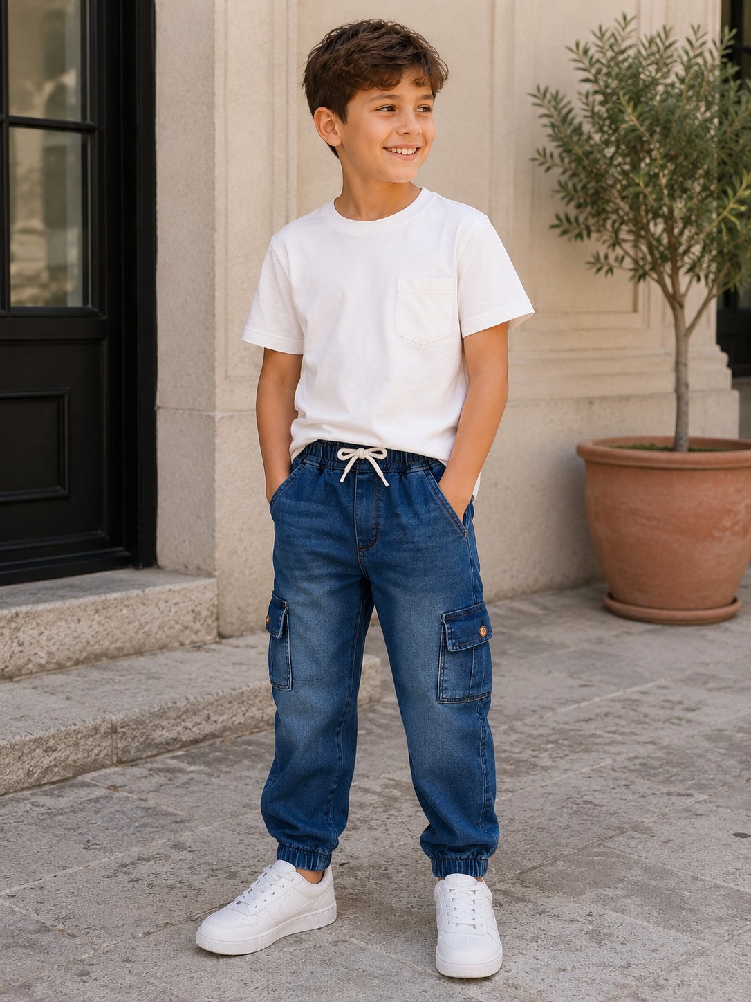 Kargo Cep Erkek Jean Pantolon