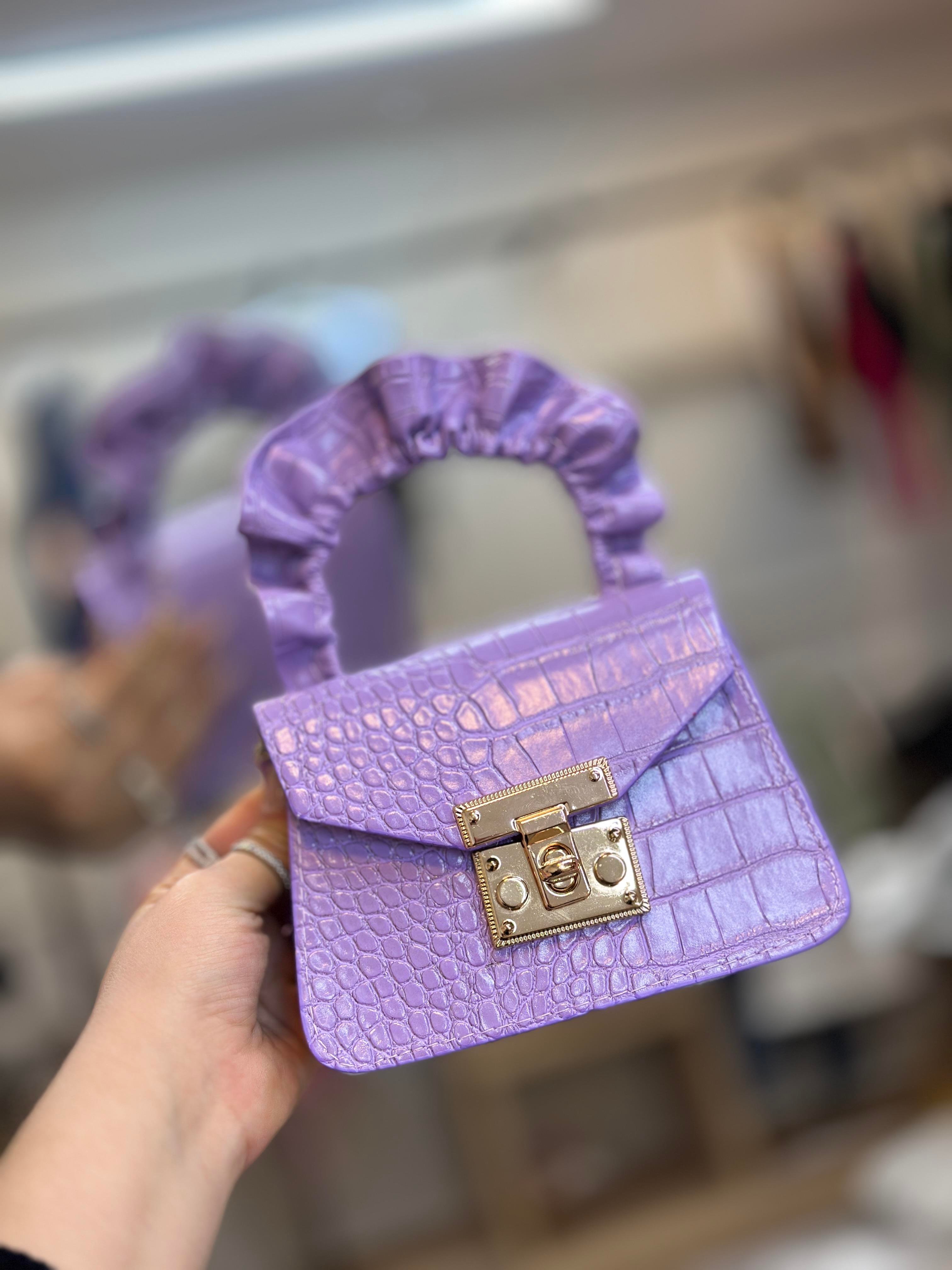 Lila Mini Boy Deri Çanta