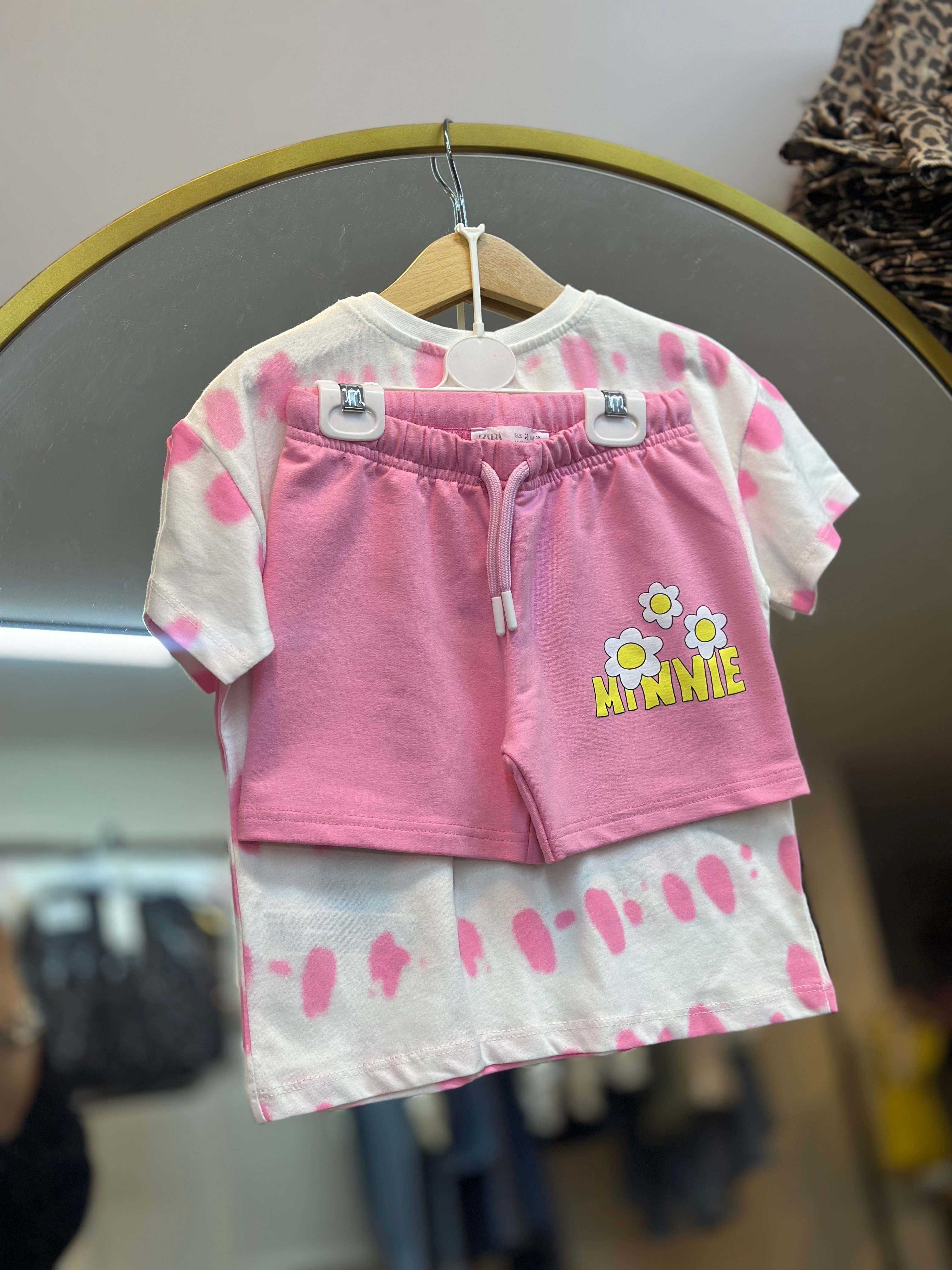 Minnie Şortlu Pembe Takım