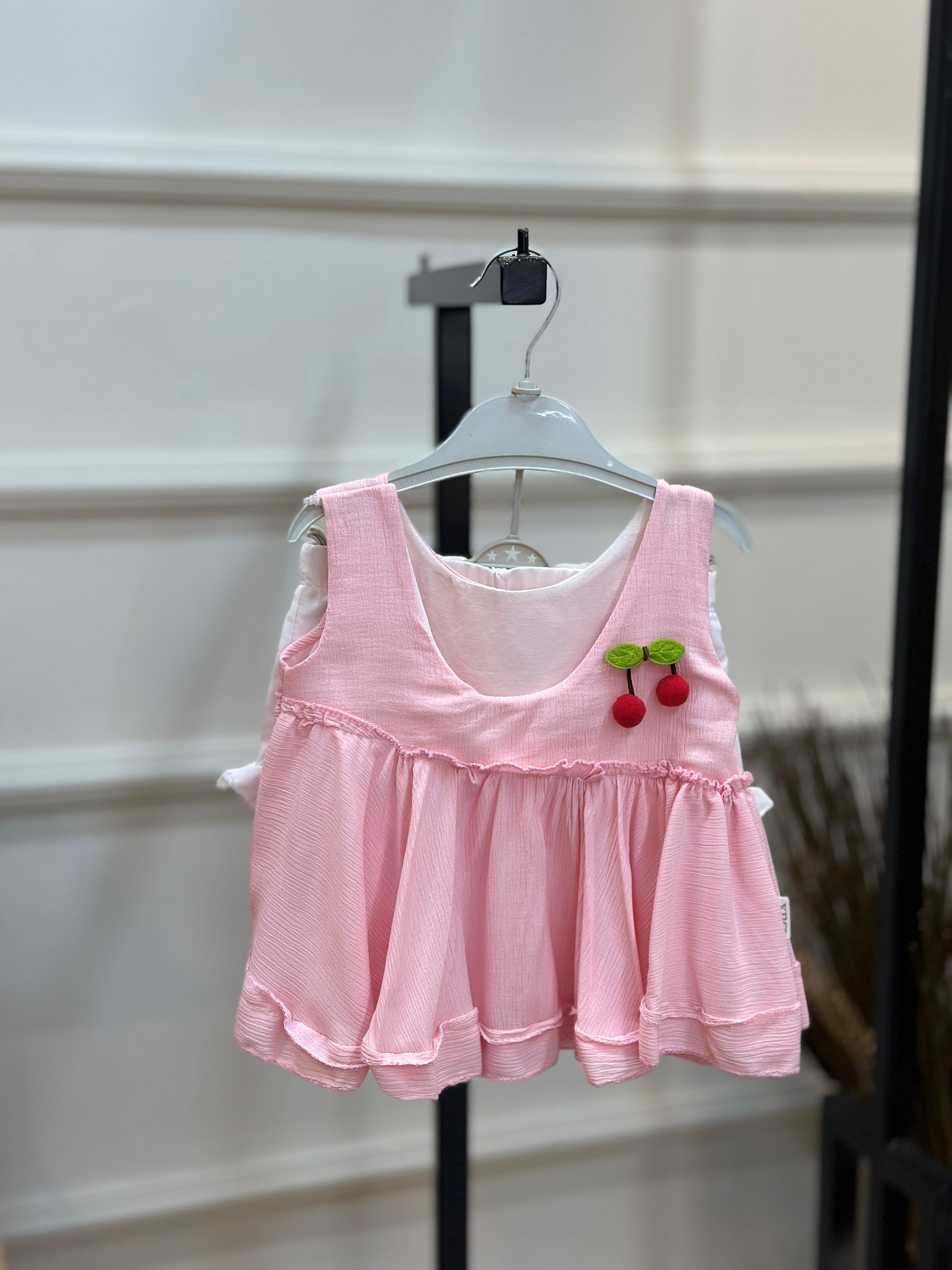 Pembe Kiraz Şortlu Takım