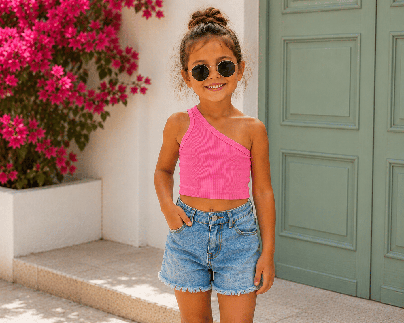Şeker Pembe Tek Kol Crop