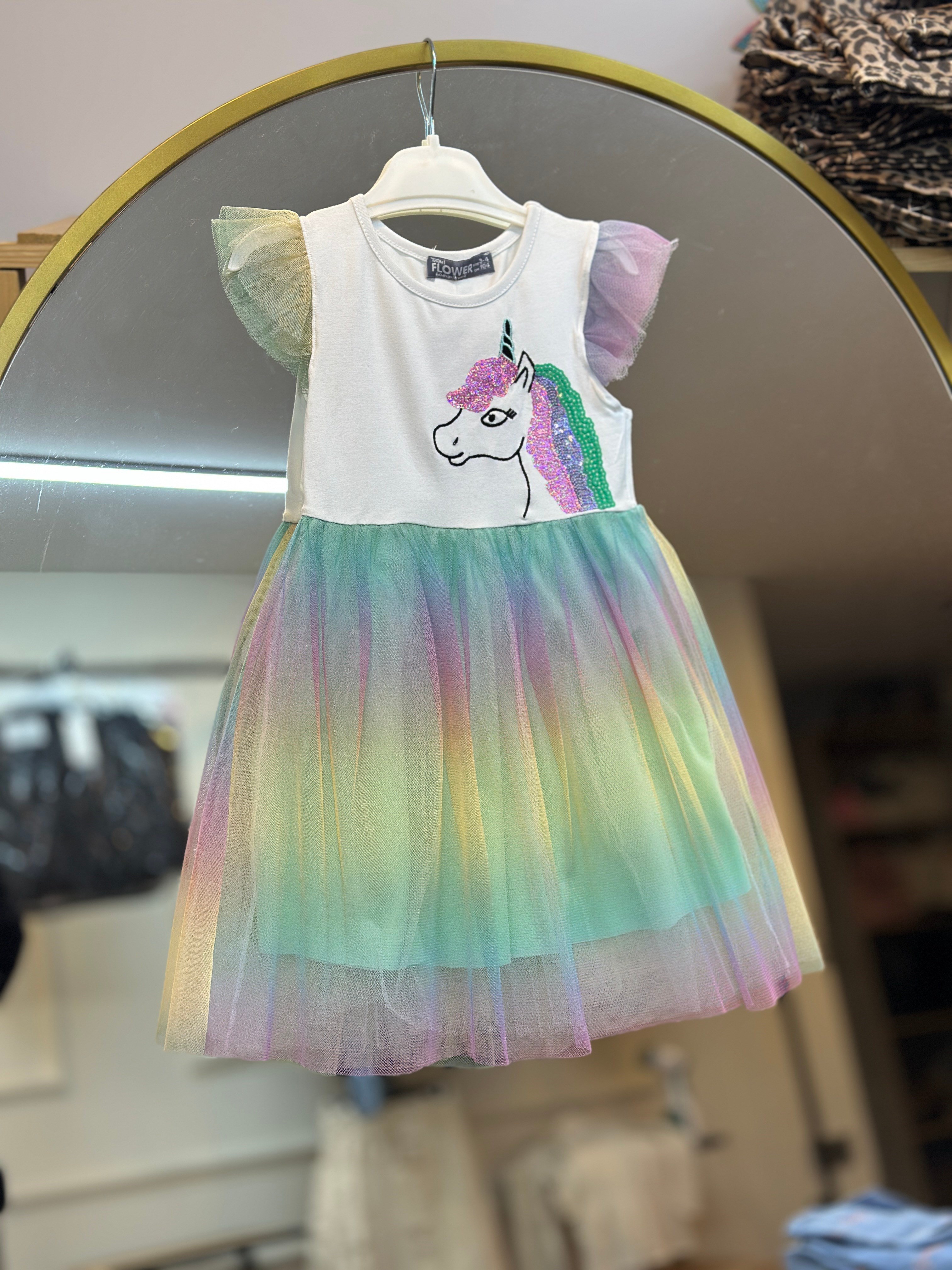 Unicorn Tüllü Elbise Kolsuz
