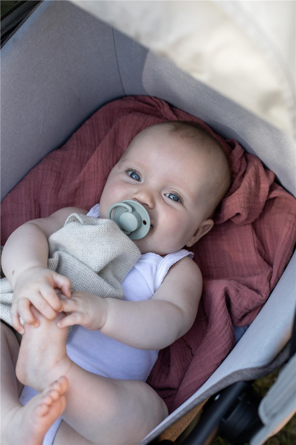 Bibs De Lux Kauçuk Emzik - Size 2 | Sage